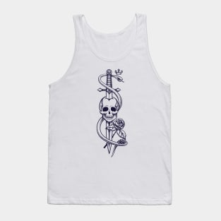 Skull Sword Snake Tattoo Tank Top